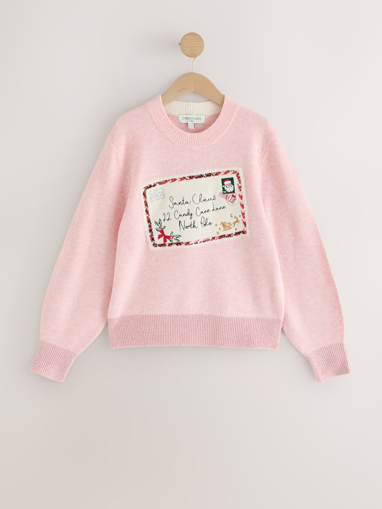 Pink Family Matchback Christmas Jumper - Image 1 of 3 Pink Family Matchback Christmas Jumper - Image 1 of 3