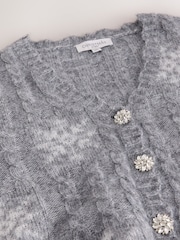 Grey/ White Sparkle Snowflake - Cárdigan de Navidad - Imagen 6 de 7