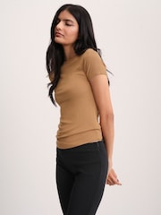 The Set 4 Pack Slim Fit Slinky Rib T-Shirts Navy/Ochre/Mustard/Cream - Image 5 of 12