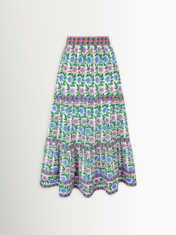 Pink City Prints Lapis Meadow Fleur Skirt - Image 1 of 1