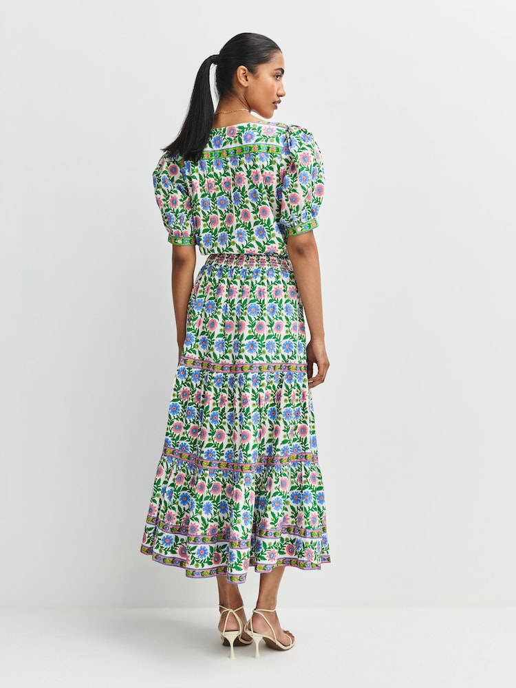 Pink City Prints Folk Border Fleur Skirt - Image 2 of 10 Pink City Prints Folk Border Fleur Skirt - Image 2 of 10