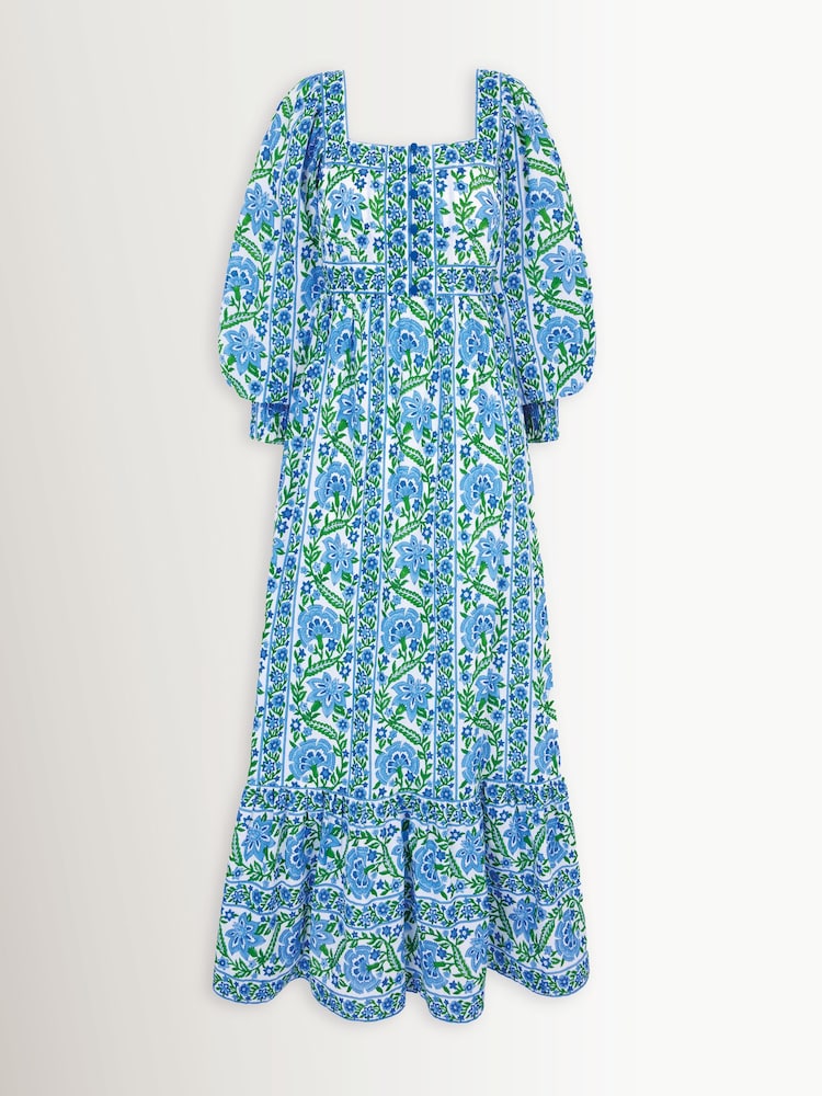 Pink City Prints Sapphire Border Margarita Dress - Image 1 of 1