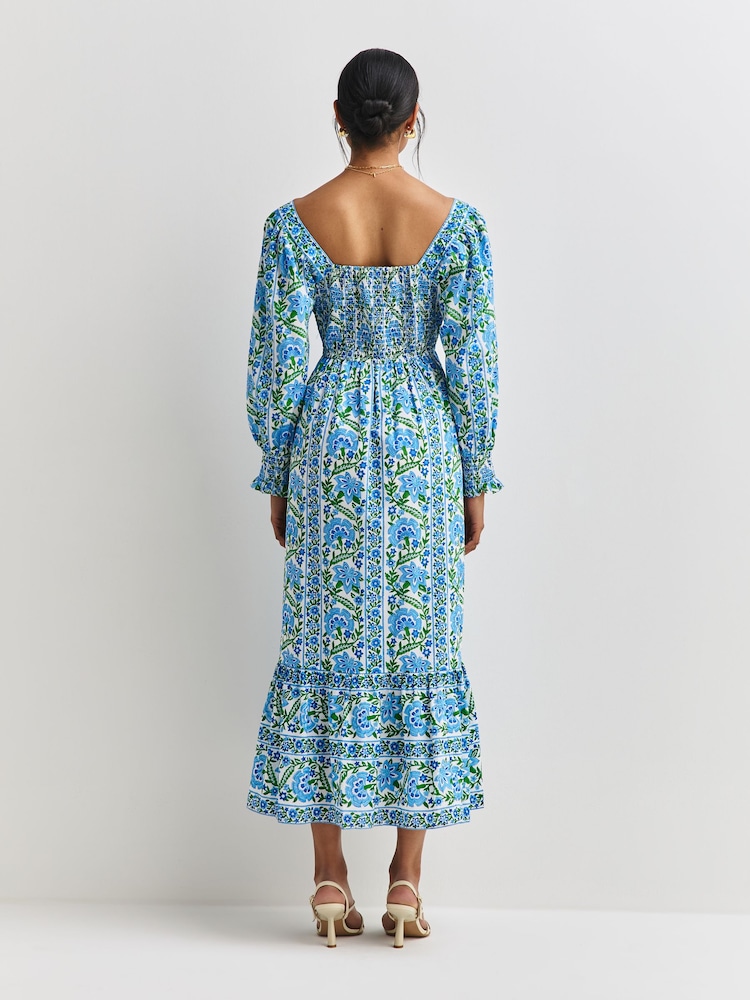 Pink City Prints Sapphire Border Margarita Dress - Image 2 of 9