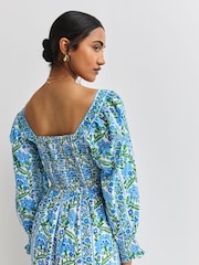 Pink City Prints Sapphire Border Margarita Dress - Image 6 of 9