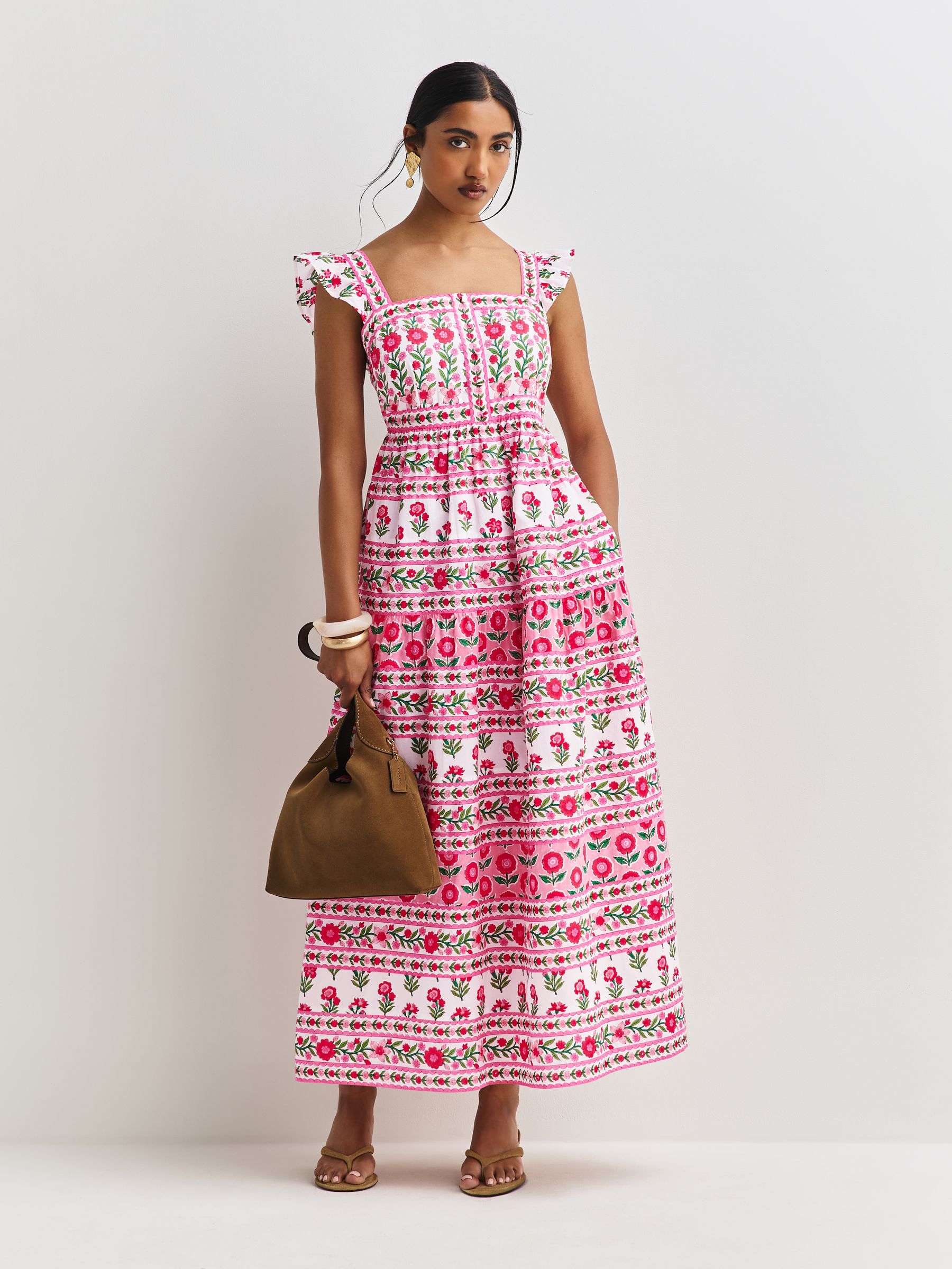Buy Pink City Prints Rose Folk Lucia Dress from Next USA