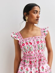 Pink City Prints Rose Folk Lucia Dress - Image 4 of 9