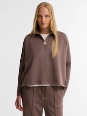 Barbour International Brown Kemora Half Zip Sweatshirt - Image 1 of 5