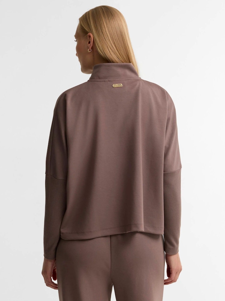 Barbour International Brown Kemora Half Zip Sweatshirt - Image 2 of 5