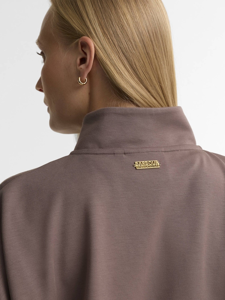 Barbour International Brown Kemora Half Zip Sweatshirt - Image 5 of 5