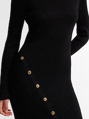 Barbour International Black Molina Knitted Midi Dress - Image 4 of 7