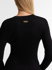 Barbour International Black Molina Knitted Midi Dress - Image 5 of 7