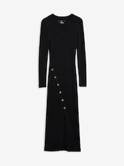 Barbour International Black Molina Knitted Midi Dress - Image 6 of 7
