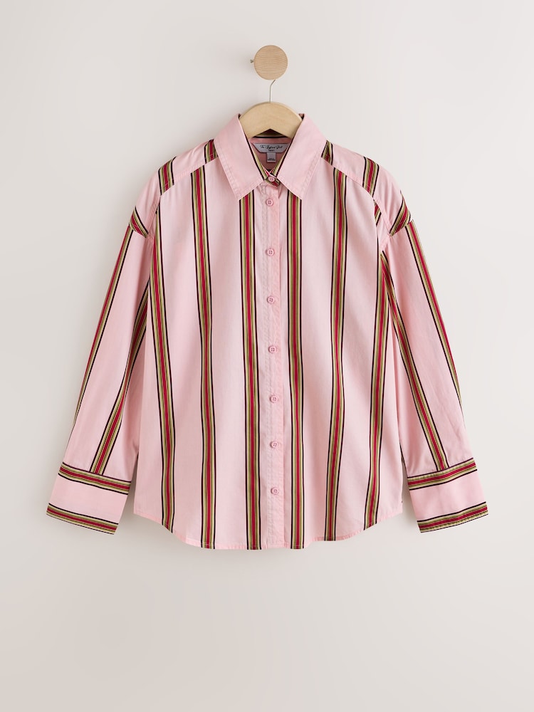 Pink und Rot gestreift - Oversized Poplin Boyfriend Shirt - Bild 7 von 7 Pink und Rot gestreift - Oversized Poplin Boyfriend Shirt - Bild 7 von 7