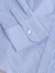 Blue/White Stripe Fitted Stretch Essential Long Sleeve Shirt - Image 7 of 7