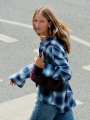 Blue Check Flannel Oversized Shirt - Image 2 of 7