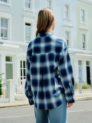 Blue Check Flannel Oversized Shirt - Image 3 of 7