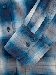 Blue Check Flannel Oversized Shirt - Image 7 of 7