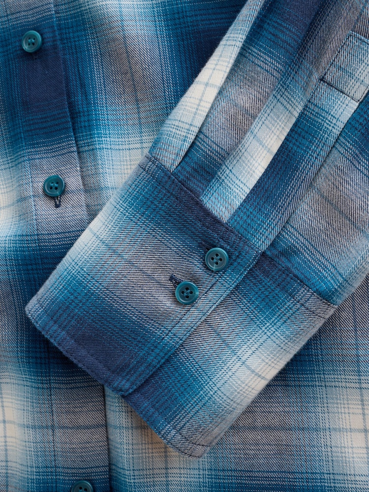 Blue Check Flannel Oversized Shirt - Image 7 of 7 Blue Check Flannel Oversized Shirt - Image 7 of 7