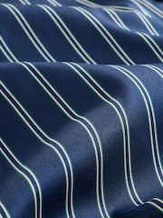 Navy/White Stripe Cotton Sateen Long Sleeve Shirt - Image 8 of 8