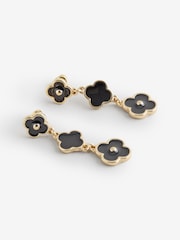Mood Gold Tone Jet Clover Multi Row Earrings - Image 1 of 2