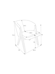 Textured Boucle Weave Mid Natural Mid Wood Leg Aven Dining Chair - Image 3 of 9