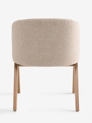 Textured Boucle Weave Mid Natural Mid Wood Leg Aven Dining Chair - Image 8 of 9