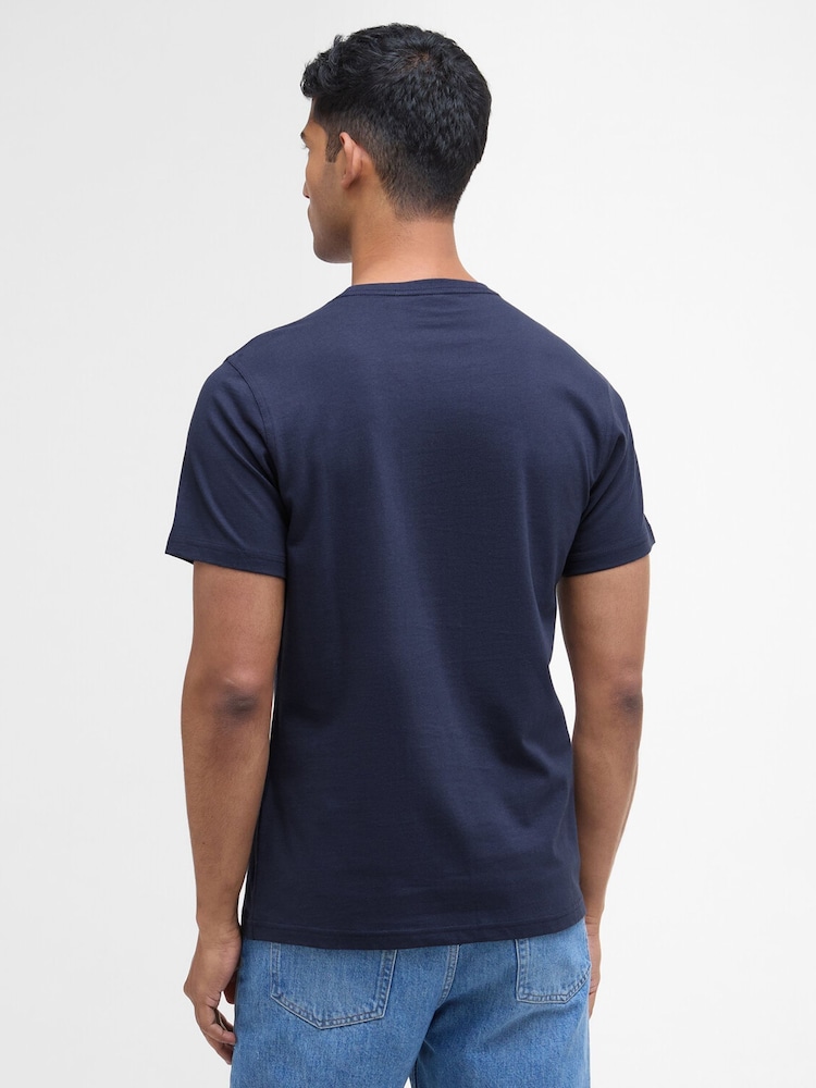 Barbour® Navy Blue Script Graphic T-Shirt - Image 2 of 6 Barbour® Navy Blue Script Graphic T-Shirt - Image 2 of 6