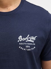 Barbour® Navy Blue Script Graphic T-Shirt - Image 3 of 6