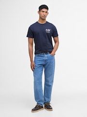 Barbour® Navy Blue Script Graphic T-Shirt - Image 4 of 6
