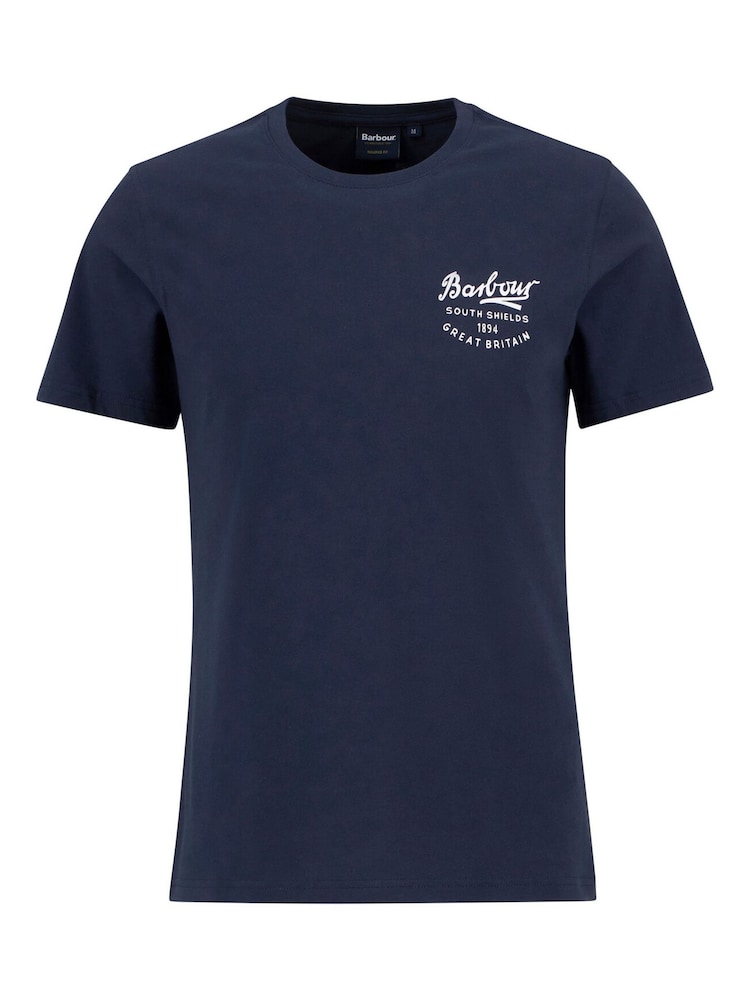 Barbour® Navy Blue Script Graphic T-Shirt - Image 6 of 6 Barbour® Navy Blue Script Graphic T-Shirt - Image 6 of 6