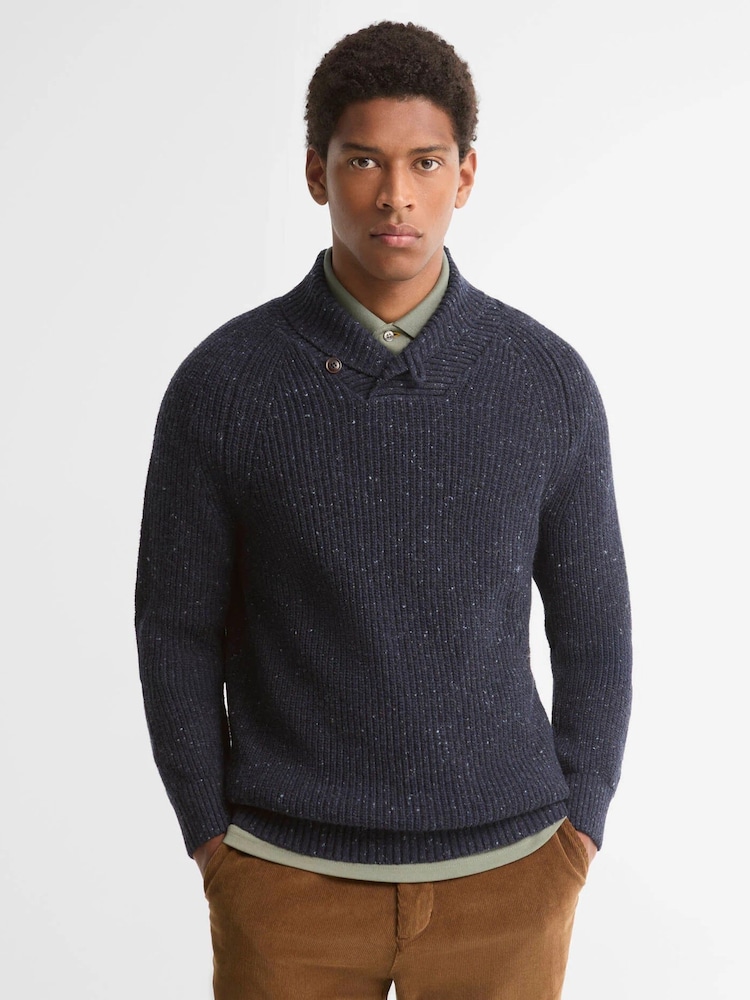 Barbour® Blue Essentials Fleck Jumper - Image 1 of 4