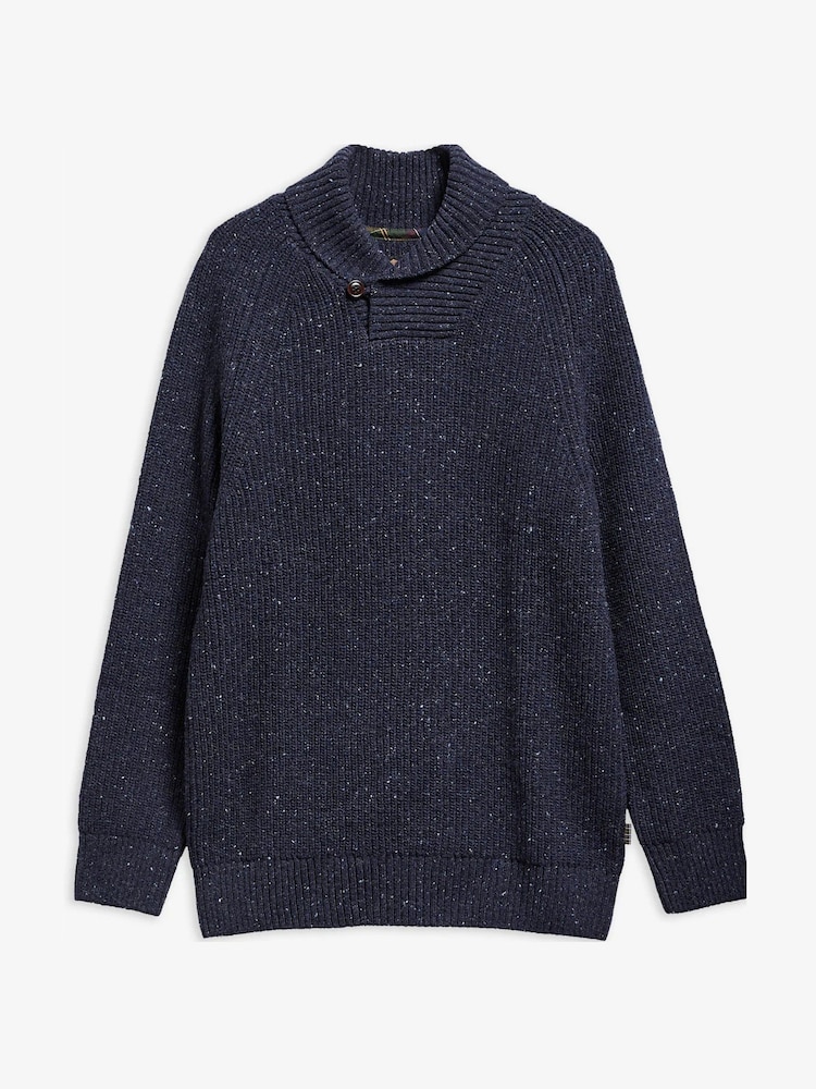Barbour® Blue Essentials Fleck Jumper - Image 4 of 4