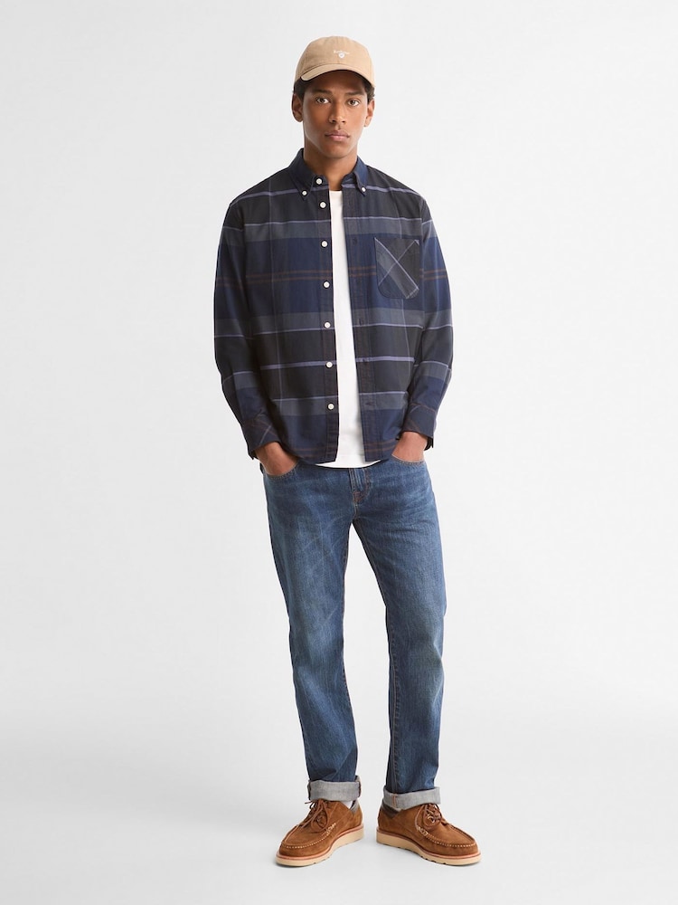 Barbour® Blue Mineral Tartan Dunoon Authentic Shirt - Image 2 of 4 Barbour® Blue Mineral Tartan Dunoon Authentic Shirt - Image 2 of 4