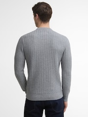 Barbour® Grey Herringbone Knitted Crew Neck Jumper - Image 3 of 4