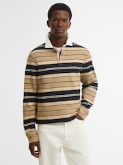 Barbour® Natural Frith Tartan Stripe Rugby Shirt - Image 1 of 3
