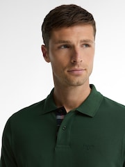 Barbour® Dark Green Essential Long Sleeve Sports Polo Shirt - Image 4 of 5