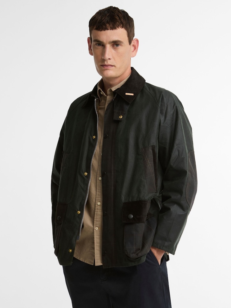 Barbour Green Icons Patch Bedale Wax Jacket - Image 1 of 9 Barbour Green Icons Patch Bedale Wax Jacket - Image 1 of 9