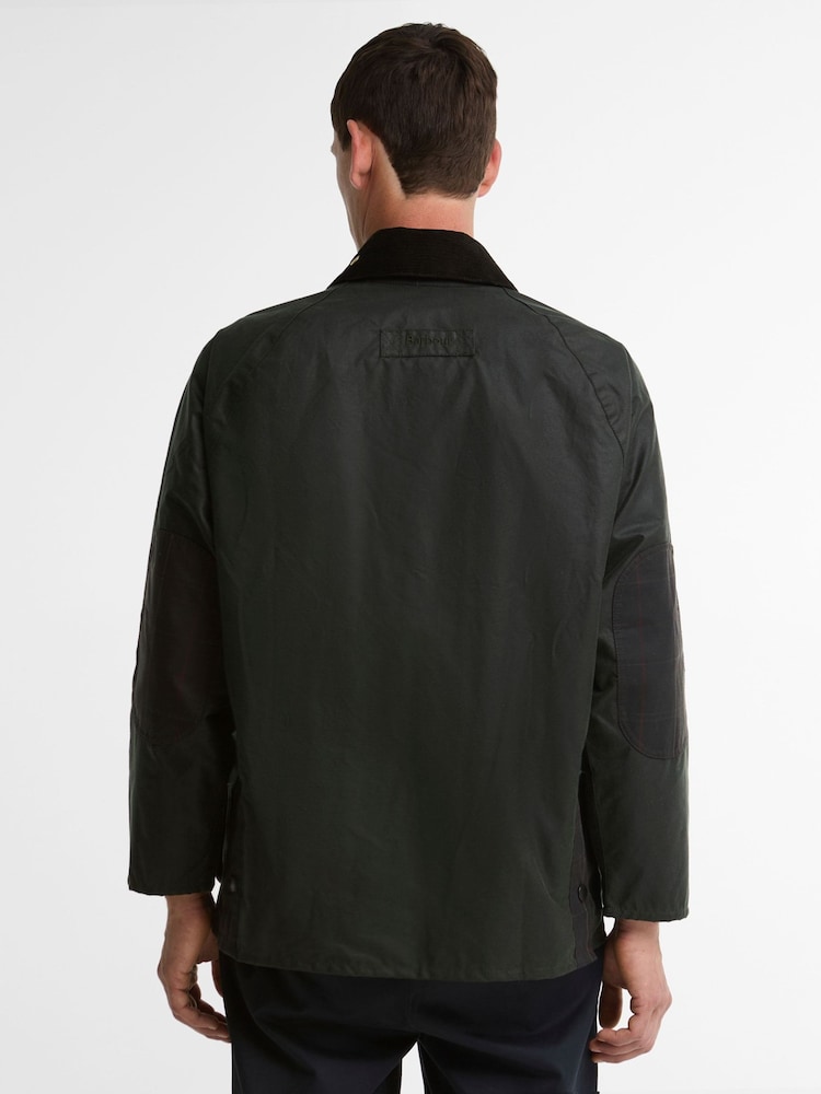 Barbour Green Icons Patch Bedale Wax Jacket - Image 2 of 9 Barbour Green Icons Patch Bedale Wax Jacket - Image 2 of 9