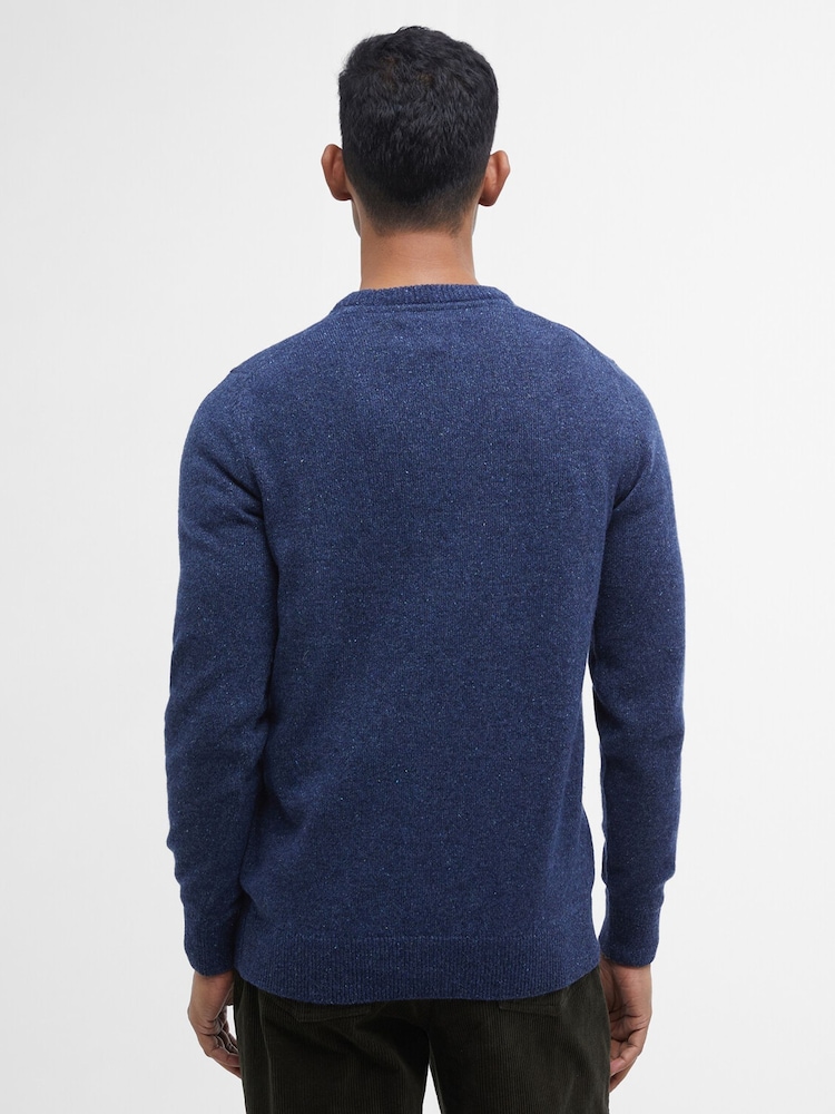 Barbour® Blue Essential Tisbury Crew Neck Sweater - Image 2 of 7 Barbour® Blue Essential Tisbury Crew Neck Sweater - Image 2 of 7