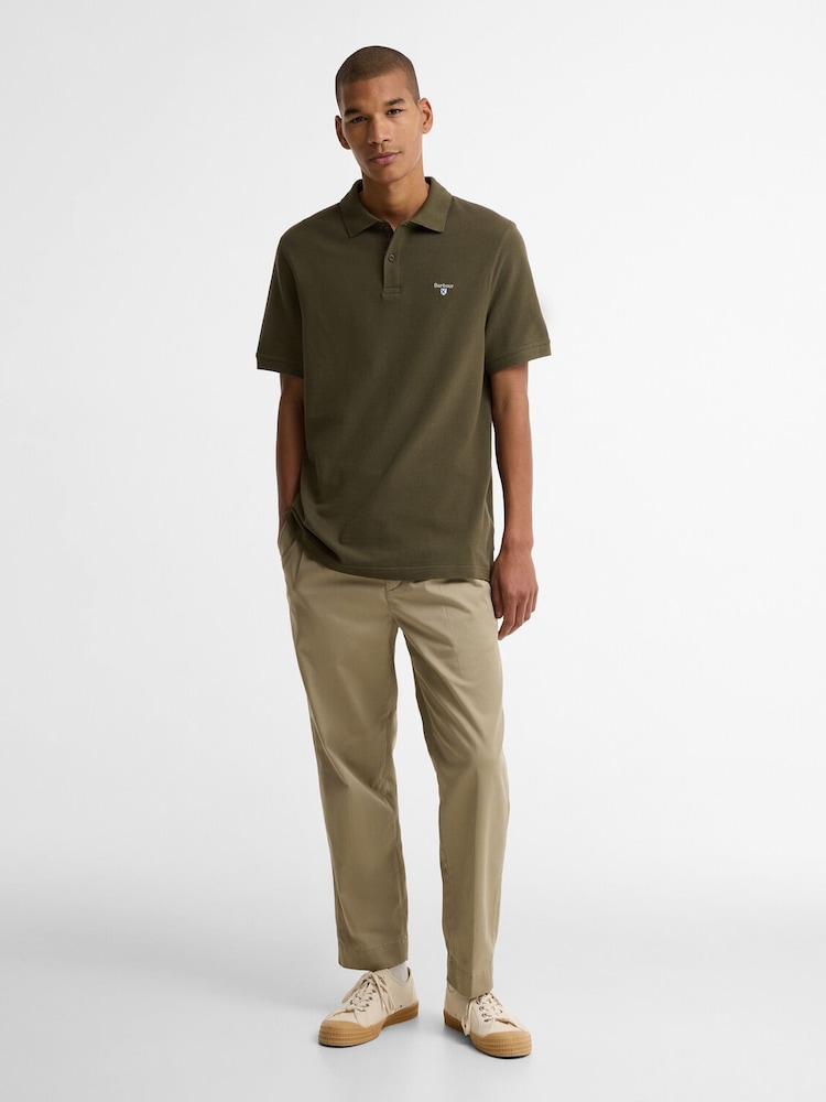 Barbour Green Regular Fit Tartan Pique Polo - Image 2 of 5