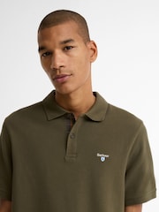 Barbour Green Regular Fit Tartan Pique Polo - Image 4 of 5