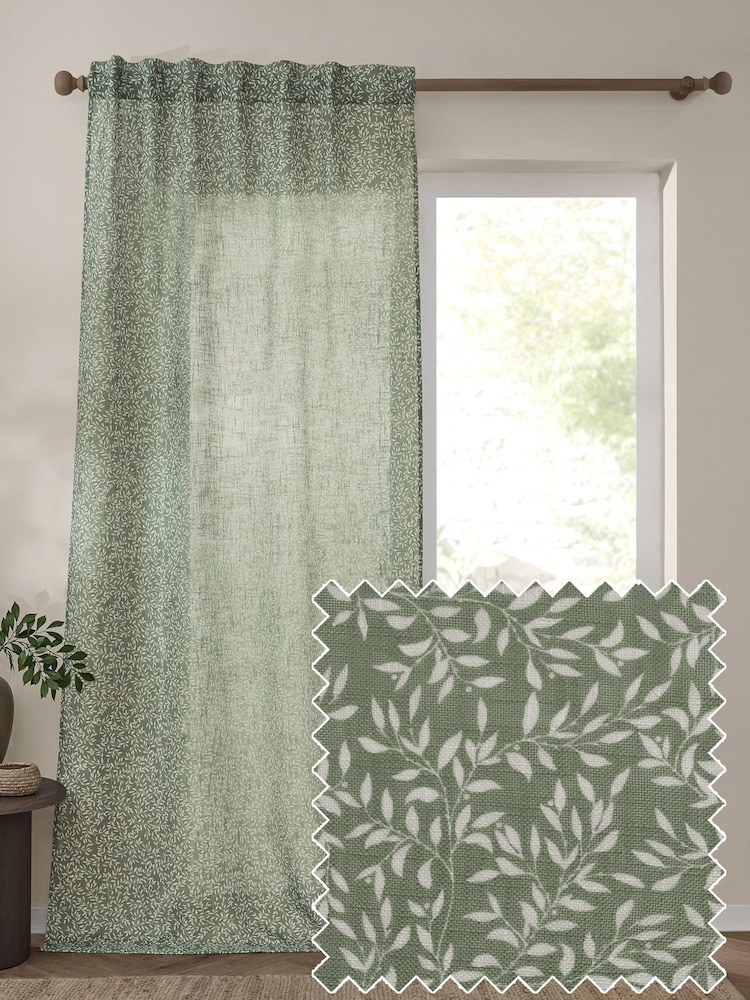 Yard Forest Perrie Leaf Woven Sheer Curtain Panel - Image 1 of 6 Yard Forest Perrie Leaf Woven Sheer Curtain Panel - Image 1 of 6
