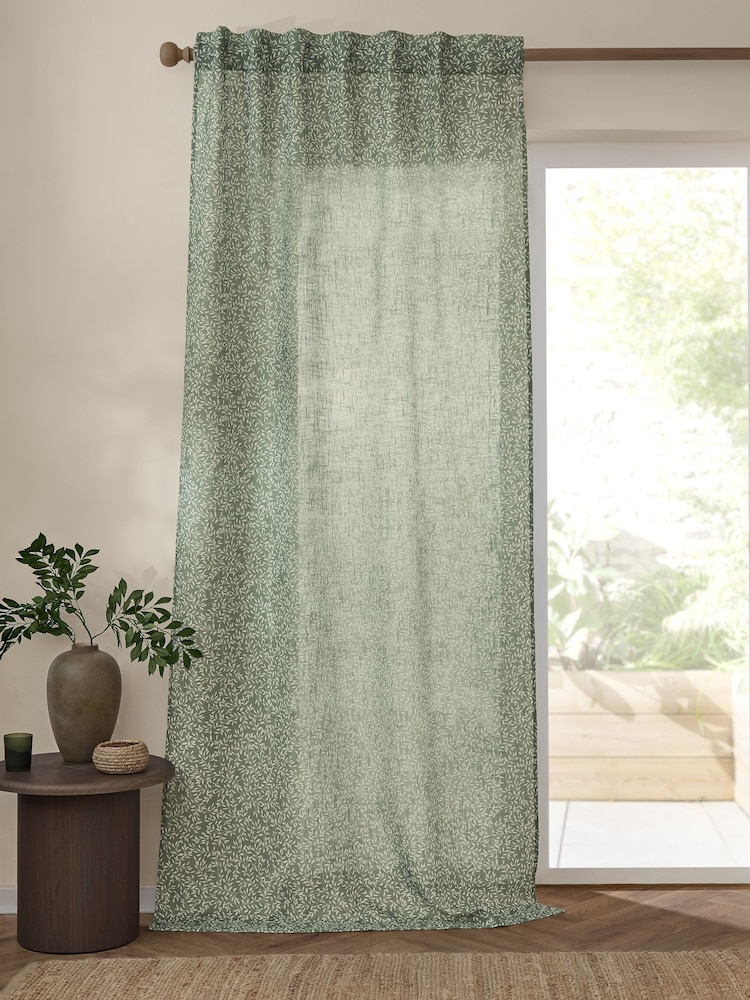 Yard Forest Perrie Leaf Woven Sheer Curtain Panel - Image 2 of 6 Yard Forest Perrie Leaf Woven Sheer Curtain Panel - Image 2 of 6