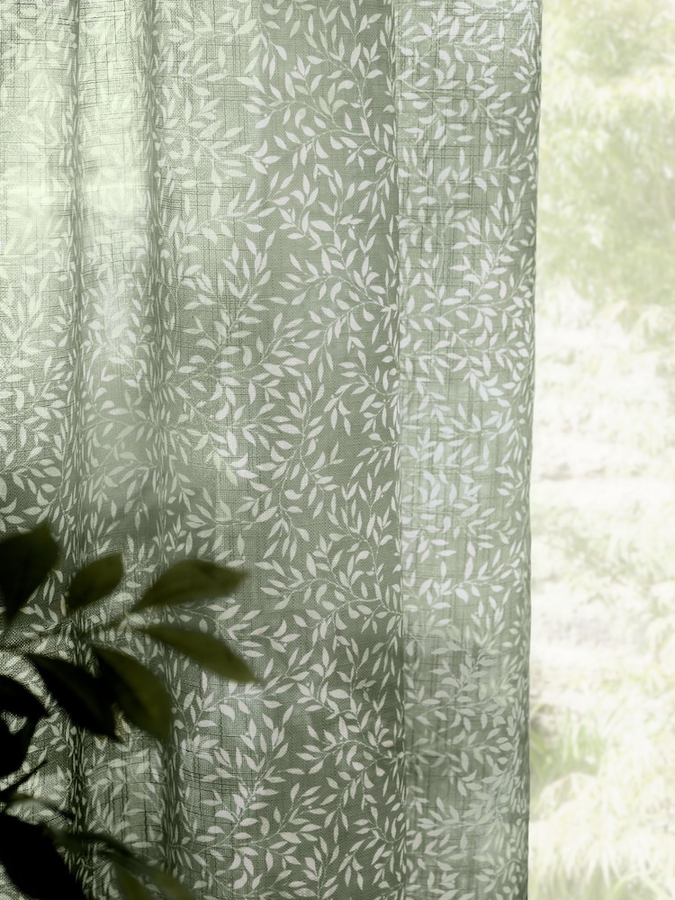 Yard Forest Perrie Leaf Woven Sheer Curtain Panel - Image 4 of 4 Yard Forest Perrie Leaf Woven Sheer Curtain Panel - Image 4 of 4