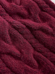Berry Pink Cable Beanie Scarf and Gloves Set (3-16yrs) - Image 5 of 6