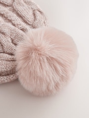 Mink Pink Cable Beanie Scarf and Gloves Set (3-16yrs) - Image 4 of 4