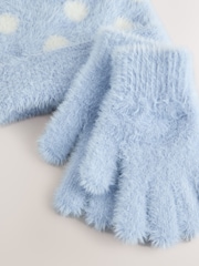 Синий в горошек - Hat Gloves & Scarf Set 3 Piece (3-16yrs) - Изображение 2 4