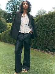 Ecru Patchwork National Trust X Next Embroidered Long Sleeve Blouse with Linen - Image 2 of 9