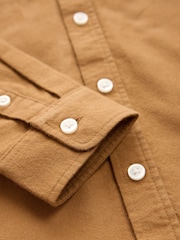 Mustard Yellow Long Sleeve Brushed Oxford Shirt (3-16yrs) - Image 4 of 4