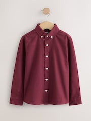 Burgundy Red Long Sleeve Brushed Oxford Shirt (3-16yrs) - Image 1 of 4